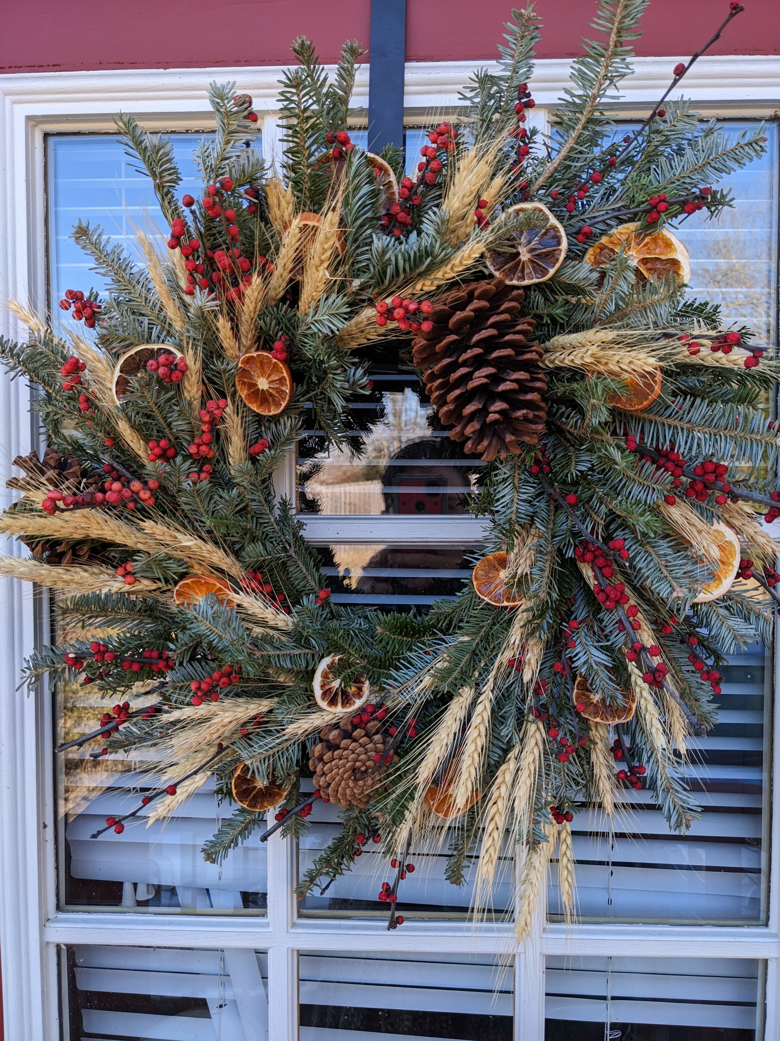 Wreath courtesy of Encompass Farm. So gorgeous!